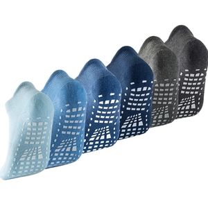 6 pairs of 97% cotton yoga socks with non-slip grips